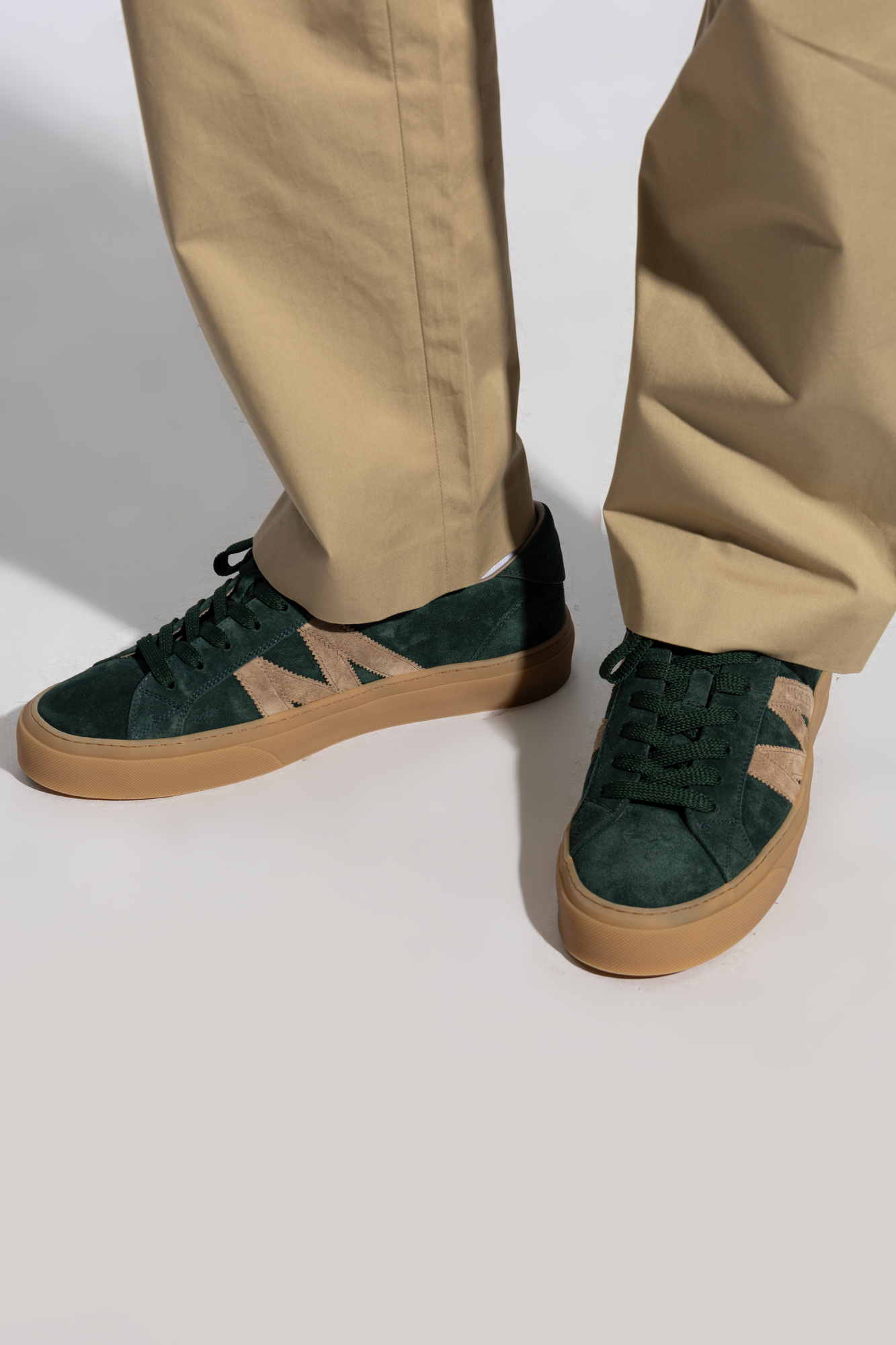 スニーカー Moncler Green Suede Leather Monaco2 Trainer Moncler Green suede leather Monaco2 trainer | TheDoubleF